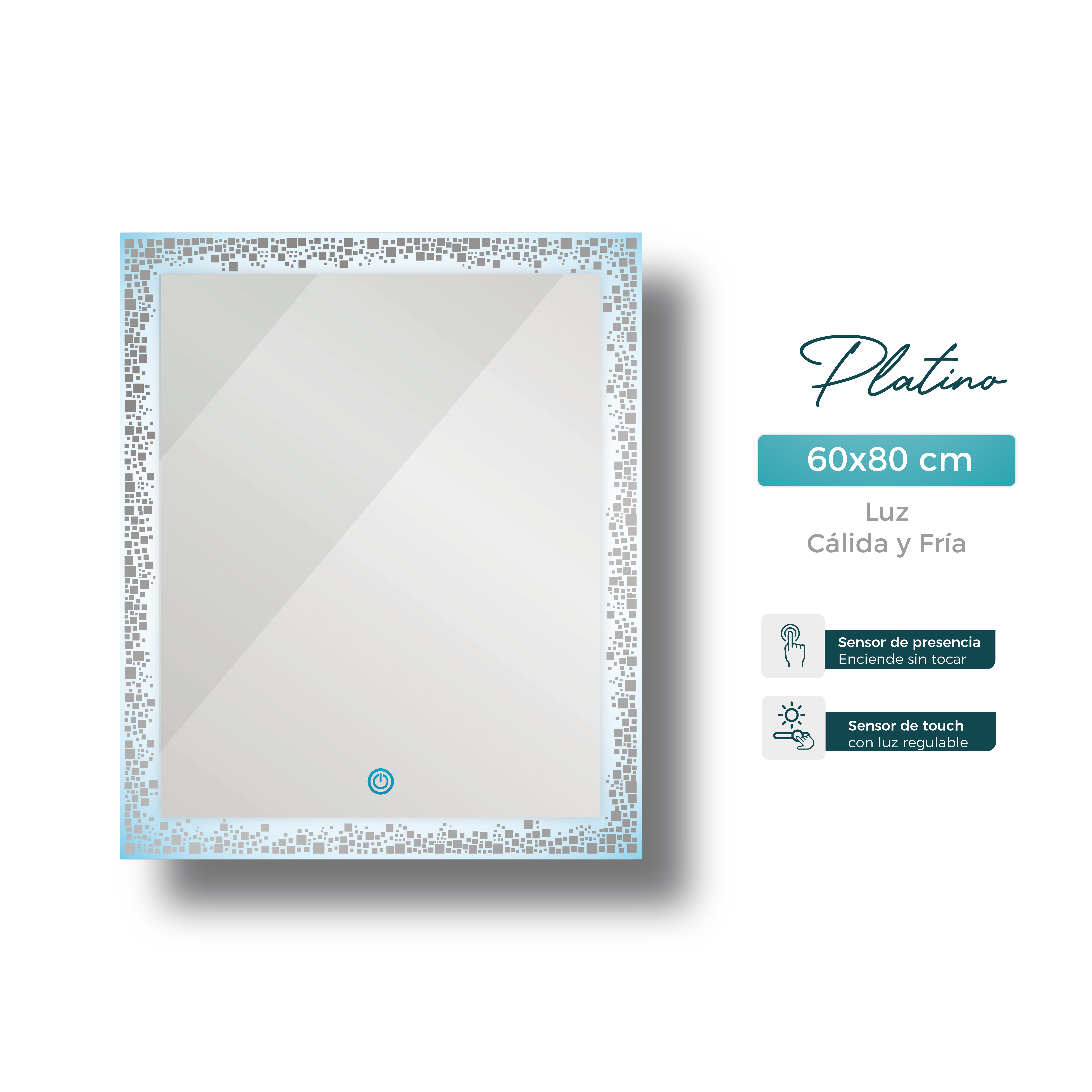 Espejo con luz - Platino